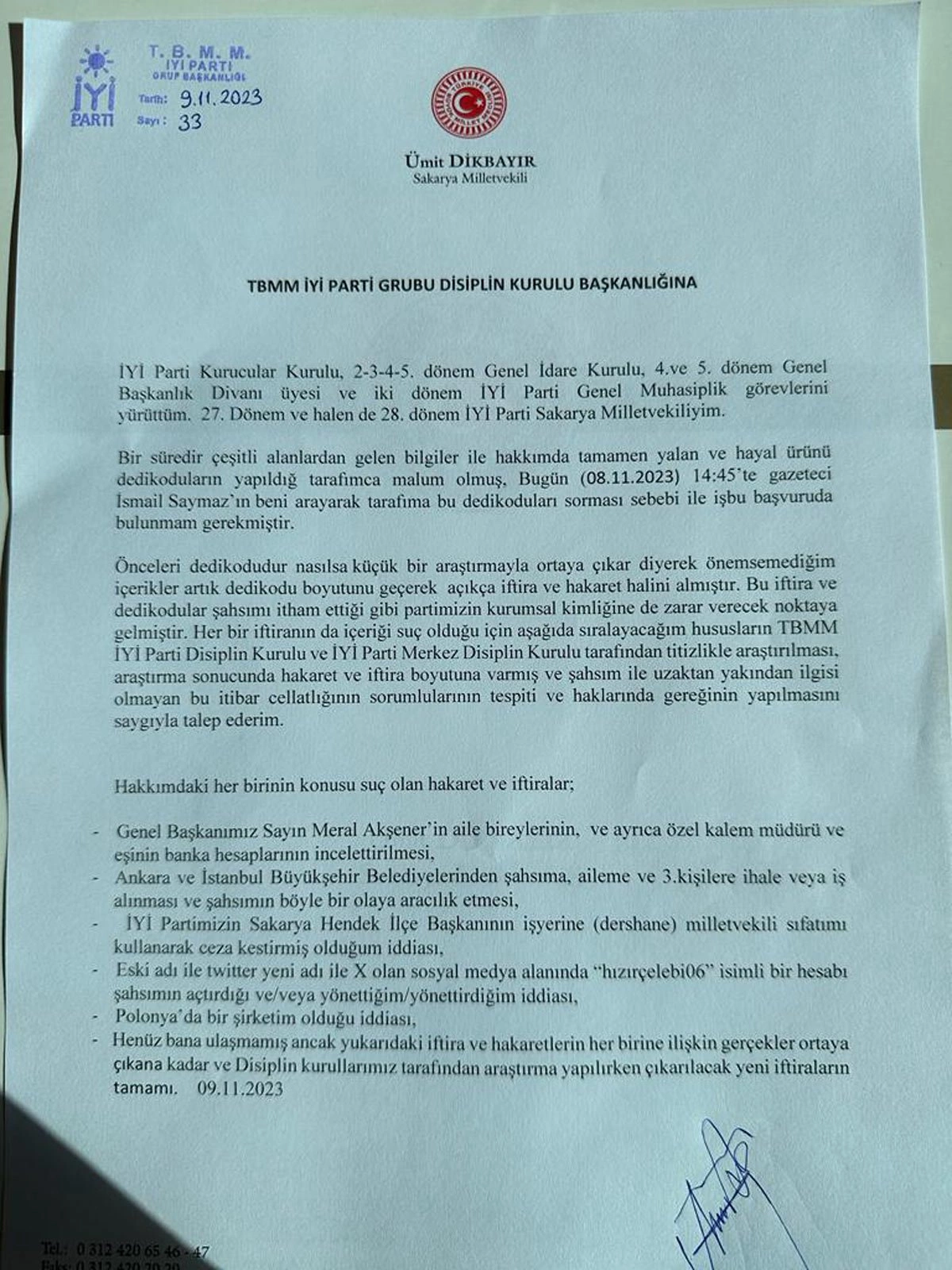 İYİ Partili Ümit Dikbayır: "İstifa Etmeye Hazırım" - Mersin Haber Postası