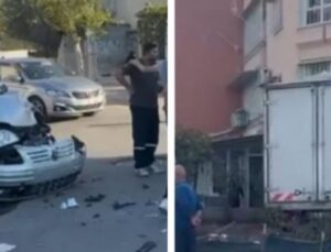 Mersin’de Kamyonet İle Bahçeye Daldı